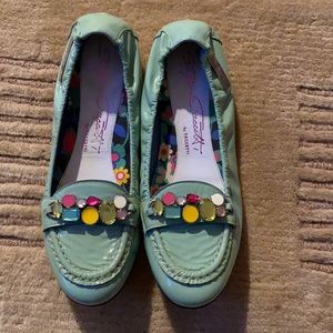 NORDSTROM Little Light Blue Flats Patent Leather Size 8 TACCETTI